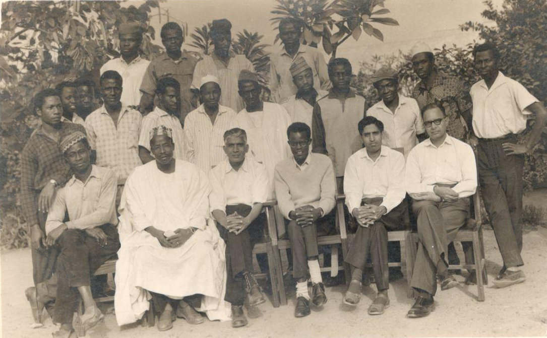 Sri B.R.K. Sastry portrait standing on steps